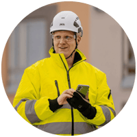 Tekoäly työmaalla pyöreä