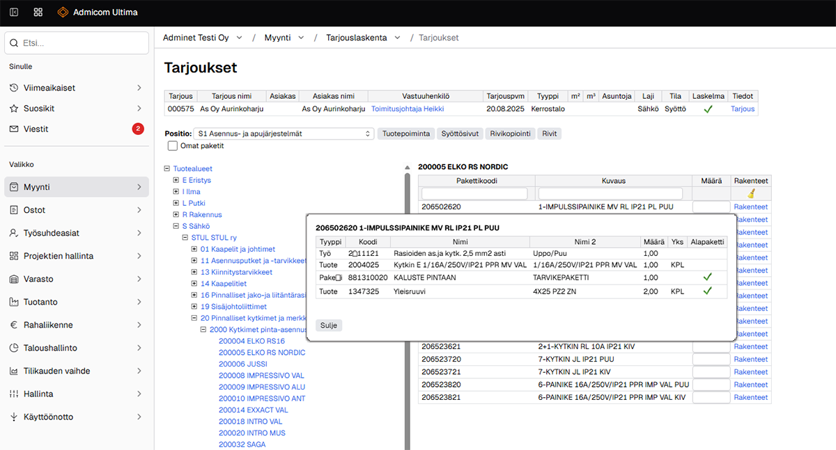 Ultima-tarjouslaskenta