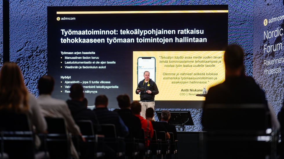 Nordic Construction Forum 2026 - Admicom - Älykkäämpi työmaa -  Teemu Uusitalo